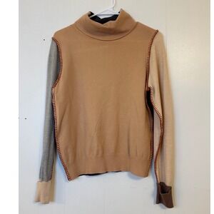 Aaeda Colorblock Turtleneck Sweater Size S